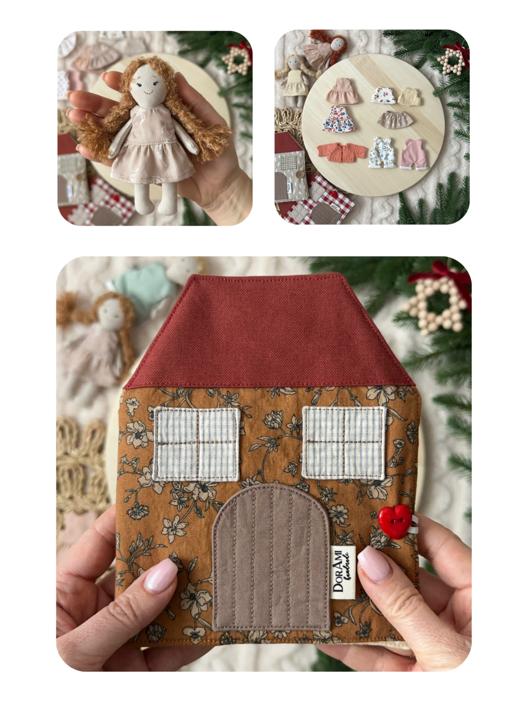 Babaház csomag - barna virágos