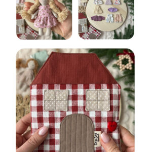 Babaház csomag - bordó kockás